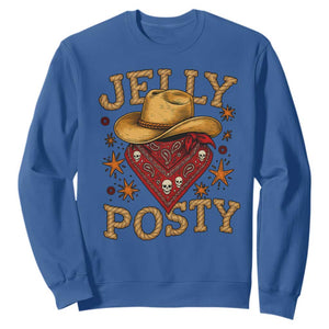 Jelly Posty Cowboy Bandana Sweatshirt Funny Country Western Rodeo TS02 Royal Blue Print Your Wear