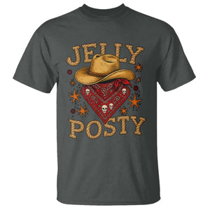 Jelly Posty Cowboy Bandana T Shirt Funny Country Western Rodeo TS02 Dark Heather Print Your Wear
