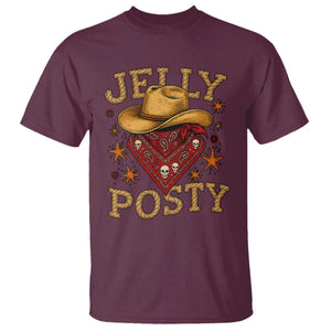 Jelly Posty Cowboy Bandana T Shirt Funny Country Western Rodeo TS02 Maroon Print Your Wear