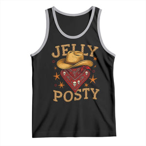 Jelly Posty Cowboy Bandana Tank Top Funny Country Western Rodeo TS02 Black Athletic Heather Print Your Wear