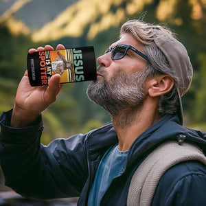 Jesus Is My Spotter 4 in 1 Can Cooler Tumbler Funny Gym Christian Fitness TS02 Print Your Wear