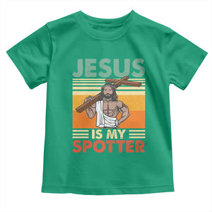 Jesus Is My Spotter Toddler T Shirt Funny Gym Christian Fitness TS02 Irish Green Print Your Wear
