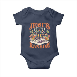 Jesus Paid My Ransom Baby Onesie Jesus Christian Faith Good Friday Bible Verse TS11 Navy Print Your Wear