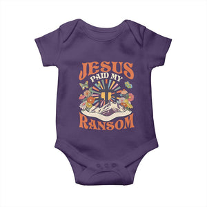 Jesus Paid My Ransom Baby Onesie Jesus Christian Faith Good Friday Bible Verse TS11 Purple Print Your Wear