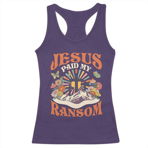 Jesus Paid My Ransom Racerback Tank Top Jesus Christian Faith Good Friday Bible Verse TS11 Purple Print Your Wear
