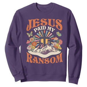 Jesus Paid My Ransom Sweatshirt Jesus Christian Faith Good Friday Bible Verse TS11 Purple Print Your Wear