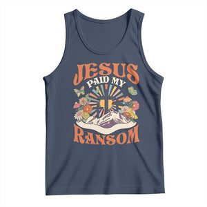 Jesus Paid My Ransom Tank Top Jesus Christian Faith Good Friday Bible Verse TS11 Navy Print Your Wear
