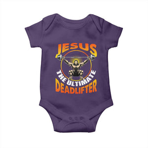 Jesus The Ultimate Deadlifter Baby Onesie Funny Jesus Workout Motivation Bodybuilding Fitness TS02 Purple Print Your Wear
