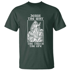 Jesus The Way The Truth The Life T Shirt Religious Christian Faith TS02 Dark Forest Green Print Your Wear