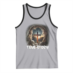 Jesus True Story Tank Top Resurrection He Is Risen Religious Easter TS02 Athletic Heather Black Print Your Wear