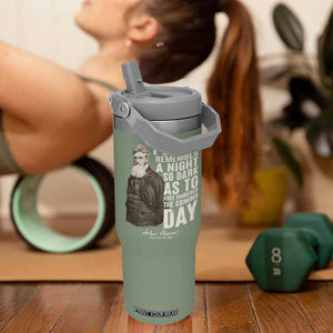 John Brown Flip Straw Tumbler I Cannot Remember A Night So Dark As To Have Hindered The Coming Day TS09 One Size: 30 oz Moss Green Print Your Wear