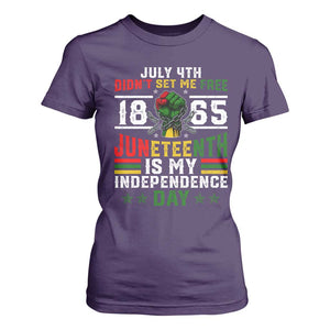 July 4th Didn't Set Me Free 1865 Juneteenth Is My Independence Day T Shirt For Women TS11 Purple Print Your Wear