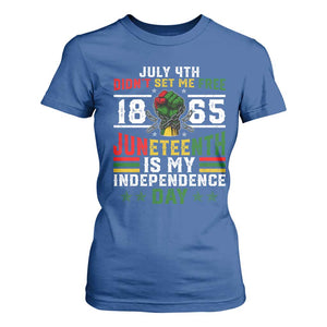 July 4th Didn't Set Me Free 1865 Juneteenth Is My Independence Day T Shirt For Women TS11 Royal Blue Print Your Wear