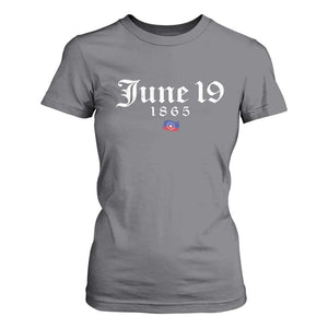 June 19 1865 Juneteenth Flag T Shirt For Women Celebrating Black Freedom History TS10 Charcoal Print Your Wear