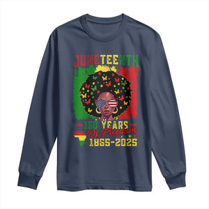 Juneteenth 160 Years Of Freedom Long Sleeve Shirt African American Pride TS11 Navy Print Your Wear
