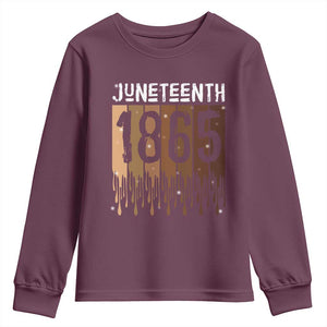 Juneteenth 1865 Youth Sweatshirt June 19th Celebrating Black Freedom Melanin TS10 Maroon Print Your Wear