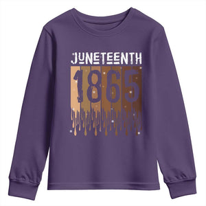 Juneteenth 1865 Youth Sweatshirt June 19th Celebrating Black Freedom Melanin TS10 Purple Print Your Wear