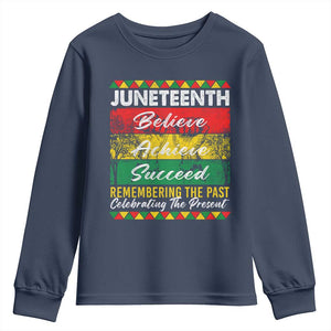 Juneteenth 1865 Youth Sweatshirt Remembering The Past Black Freedom African Independence Day TS10 Navy Print Your Wear