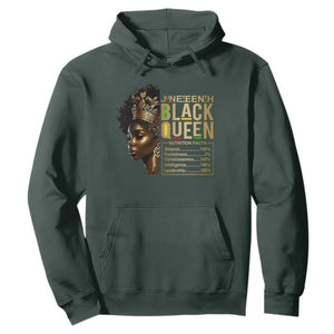Juneteenth Black Queen Nutritional Facts Hoodie Afro Melanin Queen TS11 Dark Forest Green Print Your Wear