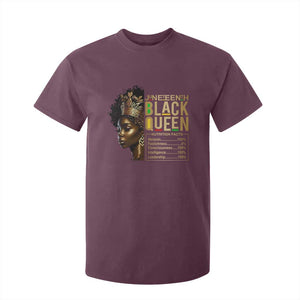 Juneteenth Black Queen Nutritional Facts T Shirt For Kid Afro Melanin Queen TS11 Maroon Print Your Wear