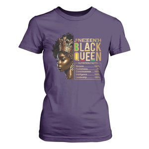 Juneteenth Black Queen Nutritional Facts T Shirt For Women Afro Melanin Queen TS11 Purple Print Your Wear