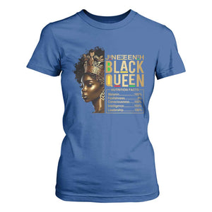 Juneteenth Black Queen Nutritional Facts T Shirt For Women Afro Melanin Queen TS11 Royal Blue Print Your Wear