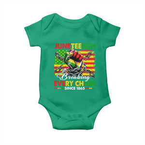 Juneteenth Breaking Every Chain Since 1865 Baby Onesie Hand Fist Freedom TS11 Irish Green Print Your Wear