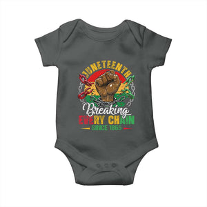 Juneteenth Breaking Every Chain Since 1865 Baby Onesie Retro Vintage TS10 Dark Heather Print Your Wear