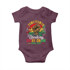 Juneteenth Breaking Every Chain Since 1865 Baby Onesie Retro Vintage TS10 Maroon Print Your Wear