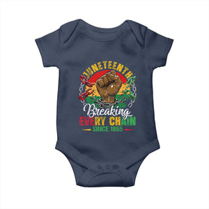 Juneteenth Breaking Every Chain Since 1865 Baby Onesie Retro Vintage TS10 Navy Print Your Wear