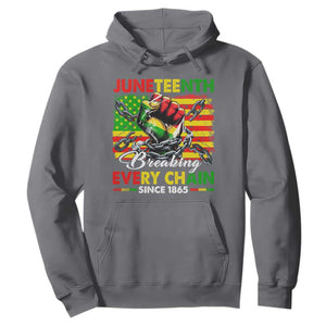Juneteenth Breaking Every Chain Since 1865 Hoodie Hand Fist Freedom TS11 Charcoal Print Your Wear