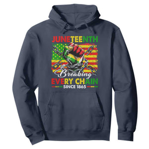 Juneteenth Breaking Every Chain Since 1865 Hoodie Hand Fist Freedom TS11 Navy Print Your Wear