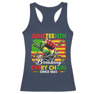 Juneteenth Breaking Every Chain Since 1865 Racerback Tank Top Hand Fist Freedom TS11 Navy Print Your Wear