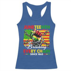 Juneteenth Breaking Every Chain Since 1865 Racerback Tank Top Hand Fist Freedom TS11 Royal Blue Print Your Wear