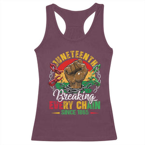Juneteenth Breaking Every Chain Since 1865 Racerback Tank Top Retro Vintage TS10 Maroon Print Your Wear