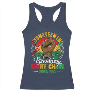 Juneteenth Breaking Every Chain Since 1865 Racerback Tank Top Retro Vintage TS10 Navy Print Your Wear