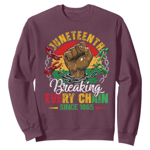 Juneteenth Breaking Every Chain Since 1865 Sweatshirt Retro Vintage TS10 Maroon Print Your Wear