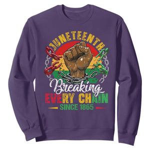 Juneteenth Breaking Every Chain Since 1865 Sweatshirt Retro Vintage TS10 Purple Print Your Wear