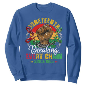 Juneteenth Breaking Every Chain Since 1865 Sweatshirt Retro Vintage TS10 Royal Blue Print Your Wear