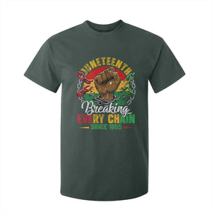 Juneteenth Breaking Every Chain Since 1865 T Shirt For Kid Retro Vintage TS10 Dark Forest Green Print Your Wear