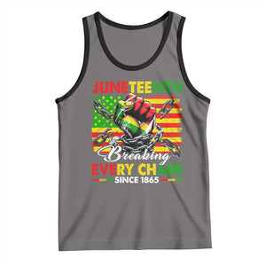 Juneteenth Breaking Every Chain Since 1865 Tank Top Hand Fist Freedom TS11 Deep Heather Black Print Your Wear