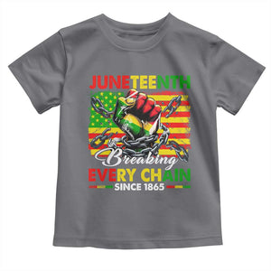 Juneteenth Breaking Every Chain Since 1865 Toddler T Shirt Hand Fist Freedom TS11 Charcoal Print Your Wear
