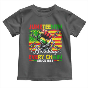 Juneteenth Breaking Every Chain Since 1865 Toddler T Shirt Hand Fist Freedom TS11 Dark Heather Print Your Wear