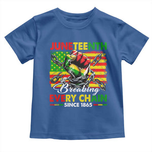 Juneteenth Breaking Every Chain Since 1865 Toddler T Shirt Hand Fist Freedom TS11 Royal Blue Print Your Wear