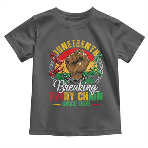 Juneteenth Breaking Every Chain Since 1865 Toddler T Shirt Retro Vintage TS10 Dark Heather Print Your Wear