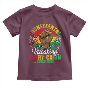 Juneteenth Breaking Every Chain Since 1865 Toddler T Shirt Retro Vintage TS10 Maroon Print Your Wear