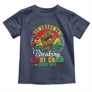 Juneteenth Breaking Every Chain Since 1865 Toddler T Shirt Retro Vintage TS10 Navy Print Your Wear