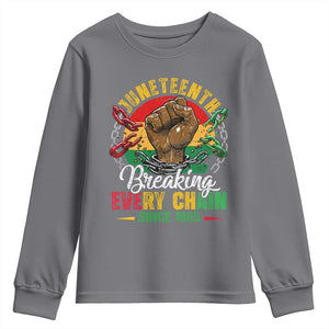 Juneteenth Breaking Every Chain Since 1865 Youth Sweatshirt Retro Vintage TS10 Charcoal Print Your Wear