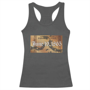 Juneteenth Emancipation Proclamation End of Slavery Racerback Tank Top Black Freedom History TS10 Dark Heather Print Your Wear