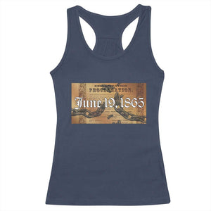 Juneteenth Emancipation Proclamation End of Slavery Racerback Tank Top Black Freedom History TS10 Navy Print Your Wear